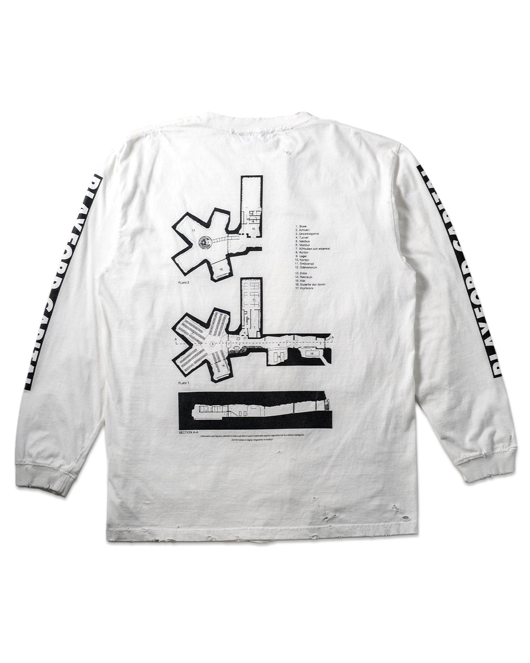DATA CENTER LONG TEE - VINTAGE WHITE (Damaged)