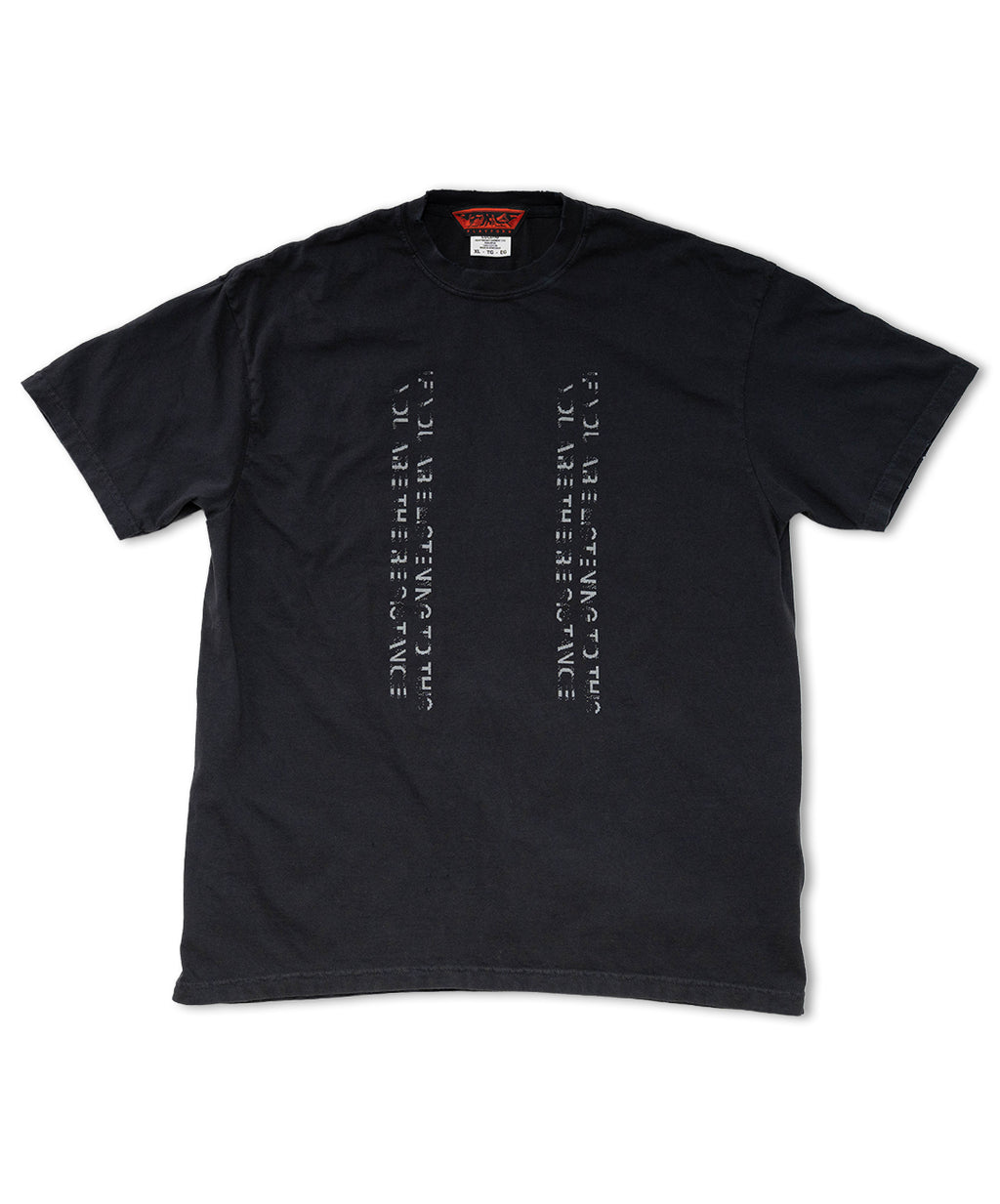 VERTICAL MESSAGE TEE - BLACK (Damaged)