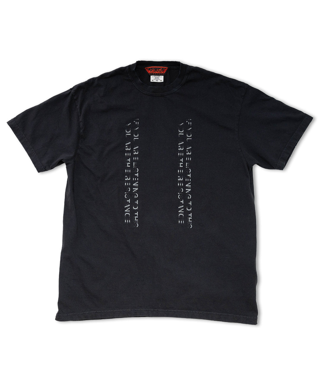 VERTICAL MESSAGE TEE - BLACK (Damaged)