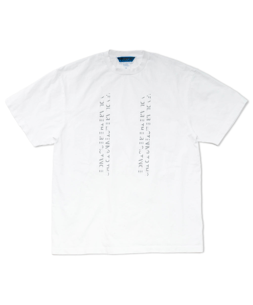 VERTICAL MESSAGE TEE - WHITE (Damaged)
