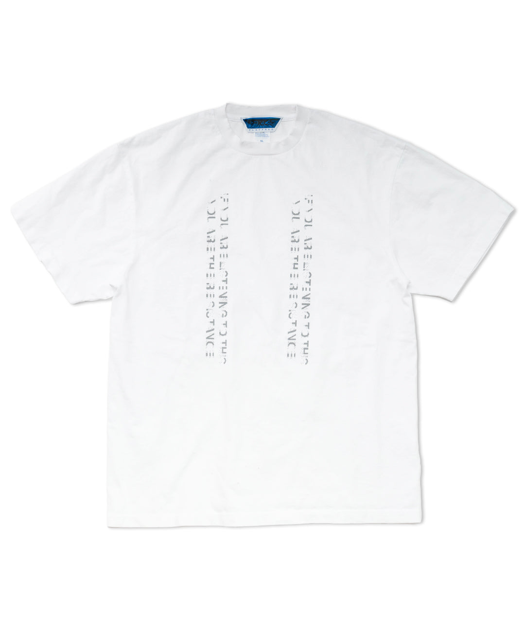 VERTICAL MESSAGE TEE - WHITE (Damaged)